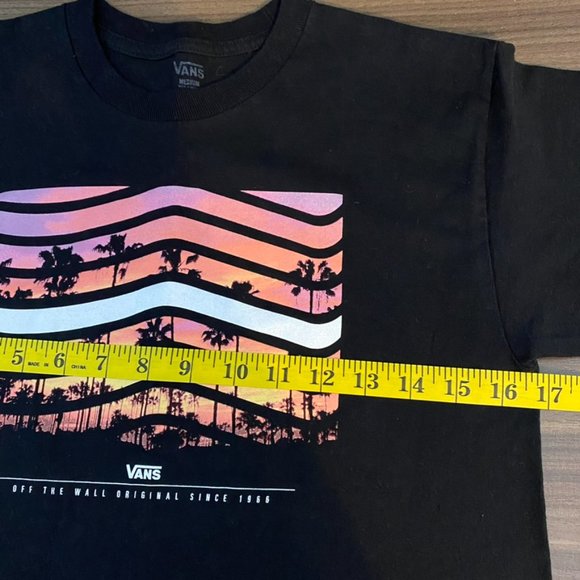 VANS Off The Wall Graphic T-Shirt Palm Trees Sunset Size Medium - Picture 6 of 8